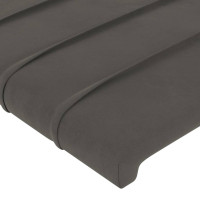 Produktbild för Sänggavel med kanter mörkgrå 163x23x78/88 cm sammet