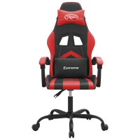 Produktbild för Gamingstol svart och röd konstläder
