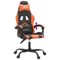 Produktbild för Gamingstol svart och orange konstläder