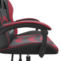 Produktbild för Gamingstol svart och vinröd konstläder