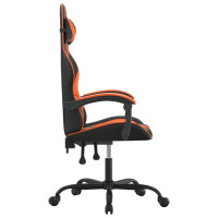 Produktbild för Snurrbar gamingstol svart och orange konstläder