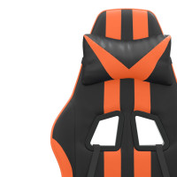 Produktbild för Snurrbar gamingstol svart och orange konstläder