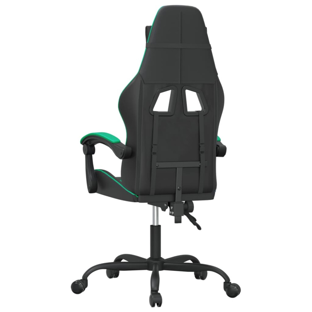 Produktbild för Snurrbar gamingstol svart och grön konstläder