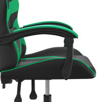 Miniatyr av produktbild för Snurrbar gamingstol svart och grön konstläder