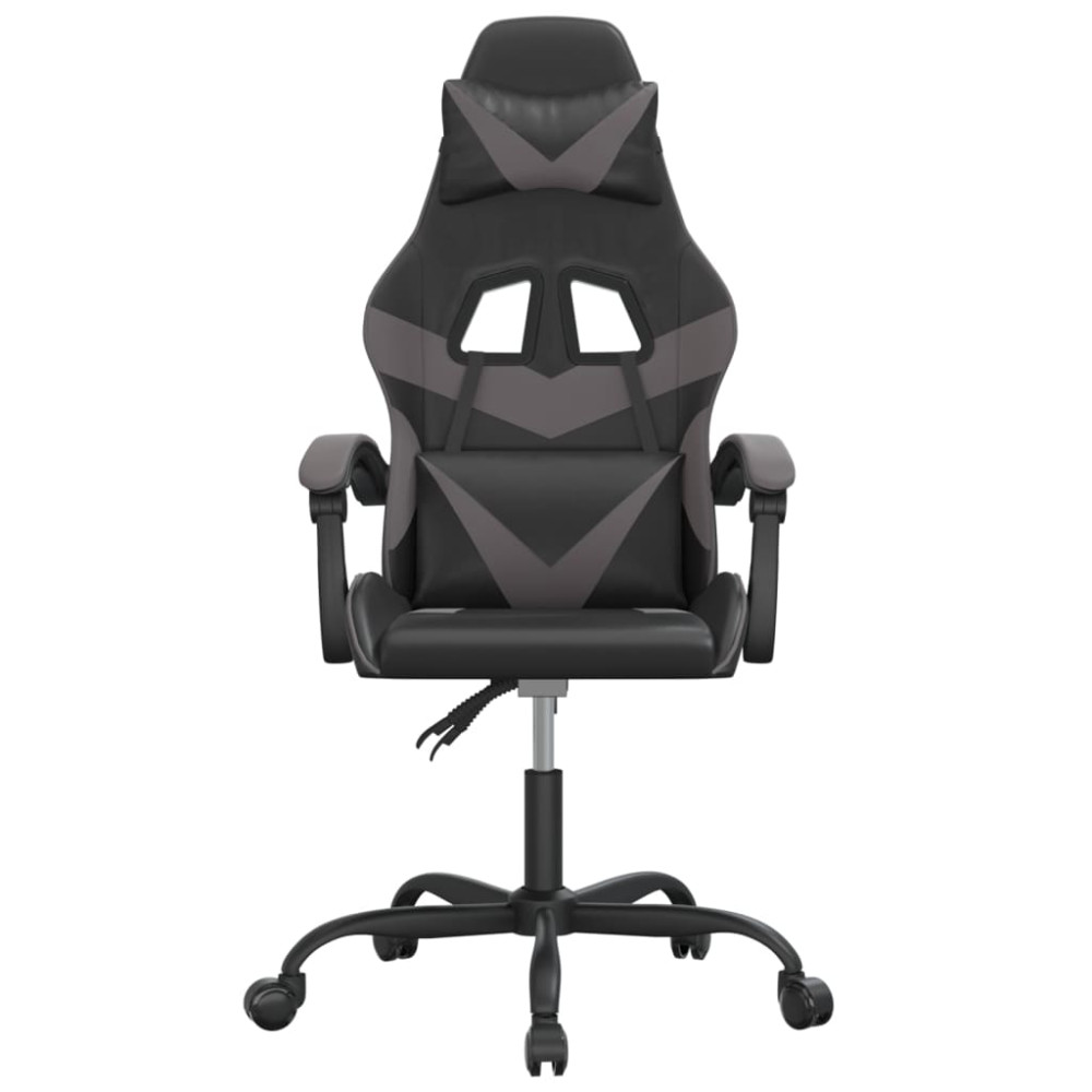 Produktbild för Snurrbar gamingstol svart och grå konstläder
