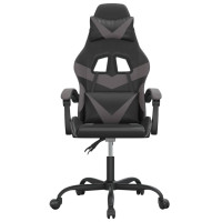 Produktbild för Snurrbar gamingstol svart och grå konstläder