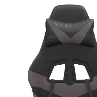 Produktbild för Snurrbar gamingstol svart och grå konstläder