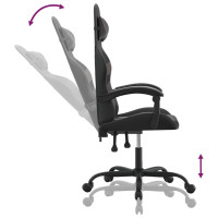Produktbild för Snurrbar gamingstol svart och grå konstläder
