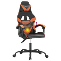 Produktbild för Snurrbar gamingstol svart och orange konstläder