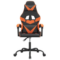Produktbild för Snurrbar gamingstol svart och orange konstläder