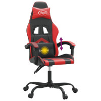 Produktbild för Gamingstol svart och röd konstläder