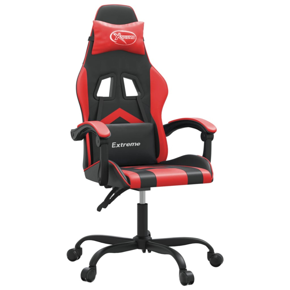 Produktbild för Gamingstol svart och röd konstläder