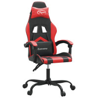 Produktbild för Gamingstol svart och röd konstläder
