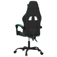 Produktbild för Snurrbar gamingstol svart och grön konstläder