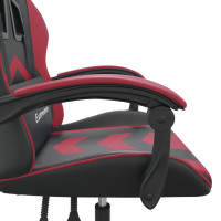 Produktbild för Snurrbar gamingstol svart och vinröd konstläder