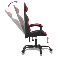 Produktbild för Snurrbar gamingstol svart och vinröd konstläder