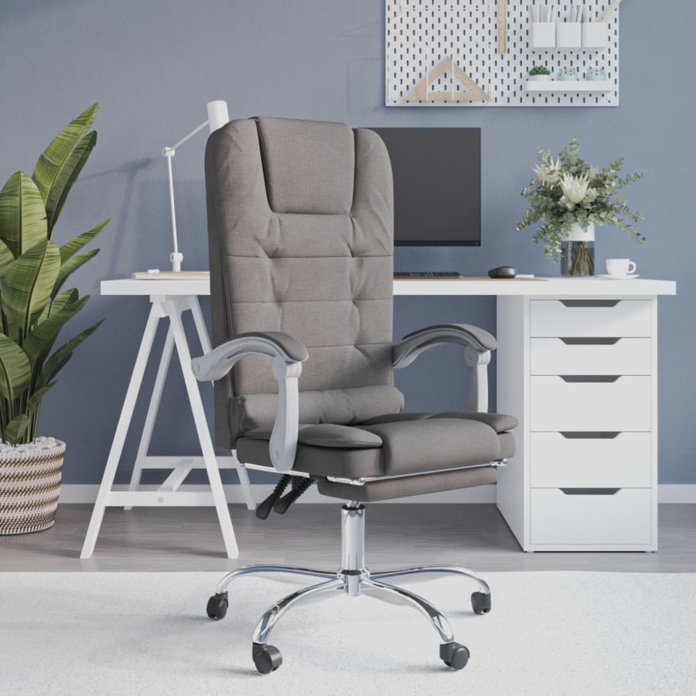 Produktbild för Kontorsstol med massage taupe tyg