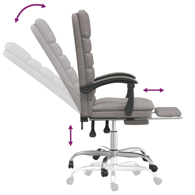 Produktbild för Kontorsstol med massage taupe tyg