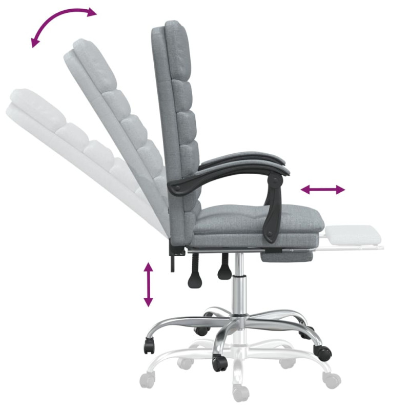 Produktbild för Kontorsstol med massage ljusgrå tyg