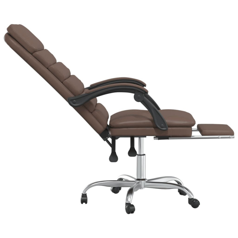 Produktbild för Kontorsstol med massage brun konstläder