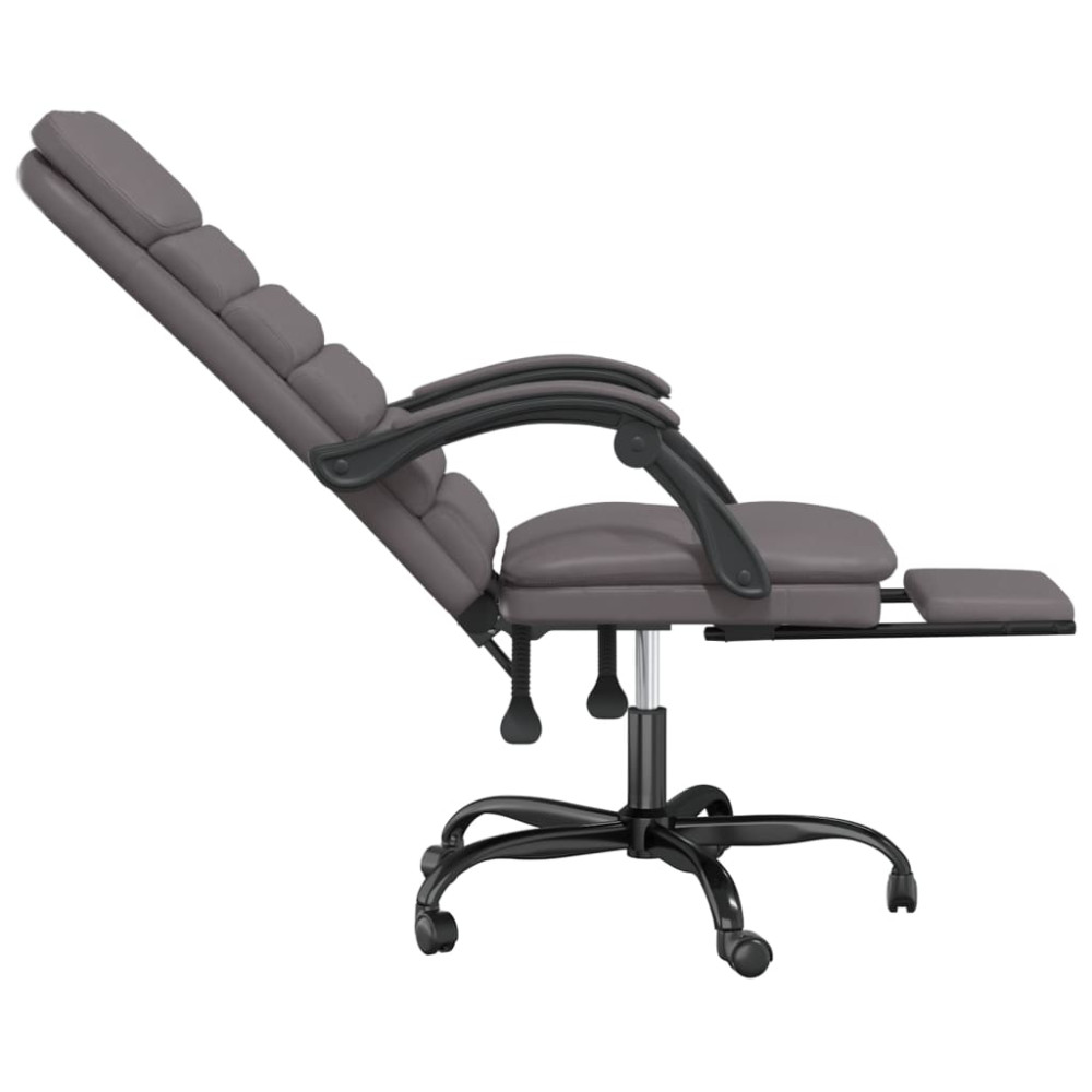 Produktbild för Kontorsstol med massage grå konstläder