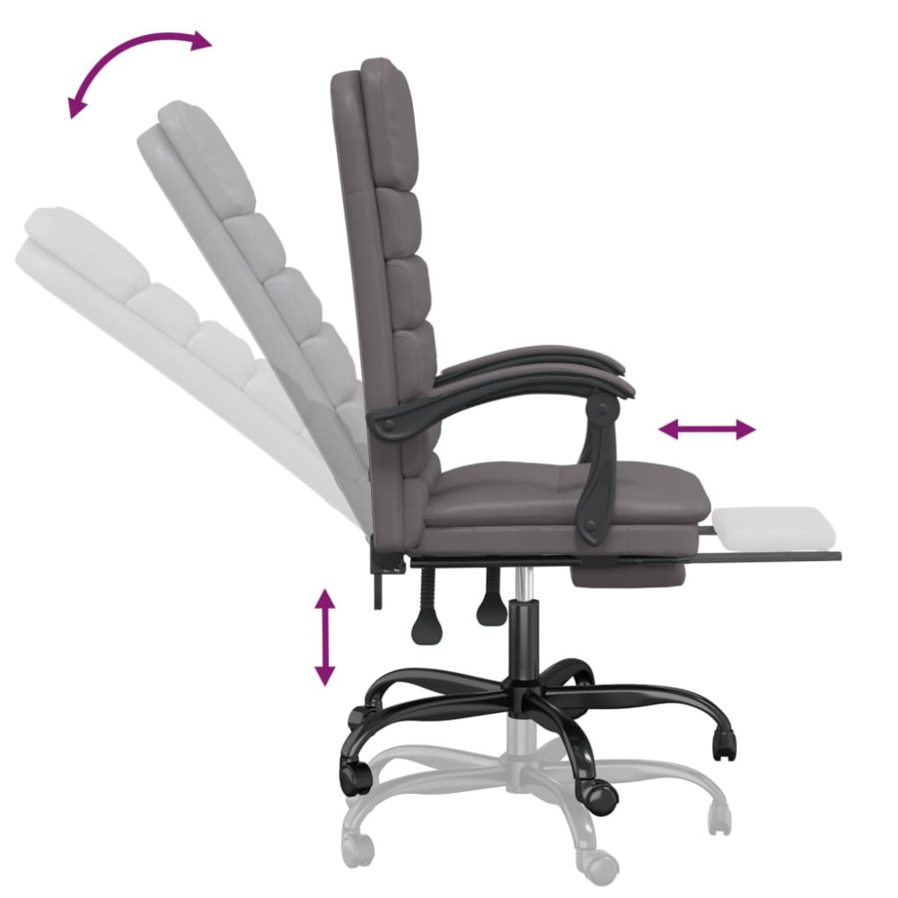 Produktbild för Kontorsstol med massage grå konstläder