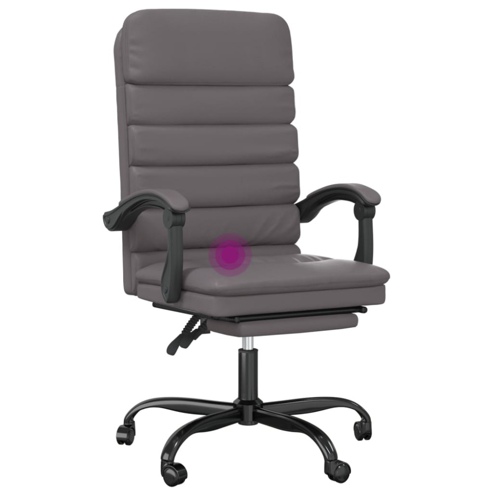 Produktbild för Kontorsstol med massage grå konstläder