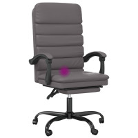 Produktbild för Kontorsstol med massage grå konstläder