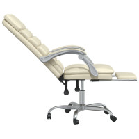 Produktbild för Kontorsstol med massage gräddvit konstläder