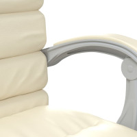 Produktbild för Kontorsstol med massage gräddvit konstläder
