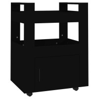 Produktbild för Köksvagn svart 60x45x80 cm konstruerat trä