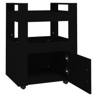 Produktbild för Köksvagn svart 60x45x80 cm konstruerat trä