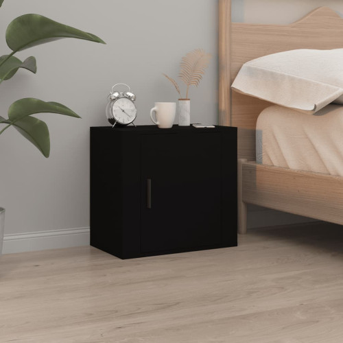 vidaXL Väggmonterade sängbord svart 50x30x47 cm