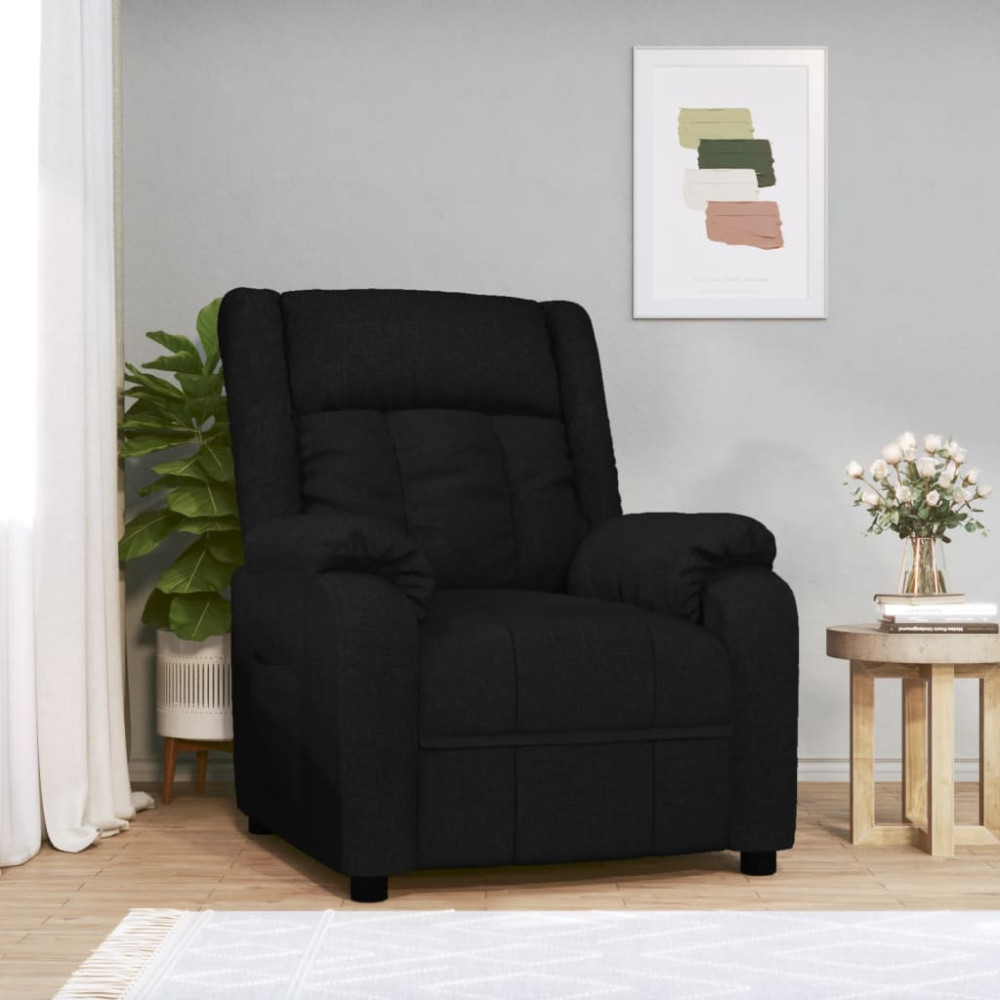 Produktbild för Reclinerfåtölj svart tyg