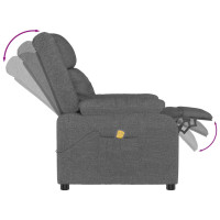 Produktbild för Massagefåtölj mörkgrå tyg