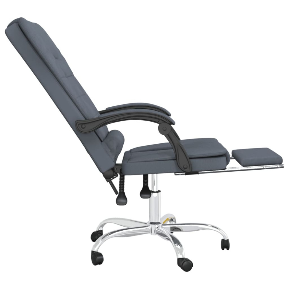 Produktbild för Kontorsstol med massage mörkgrå sammet