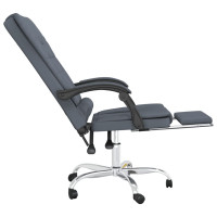 Produktbild för Kontorsstol med massage mörkgrå sammet