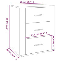 Miniatyr av produktbild för Sängbord vit 50x36x60 cm konstruerat trä