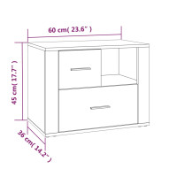 Miniatyr av produktbild för Sängbord sonoma-ek 60x36x45 cm konstruerat trä
