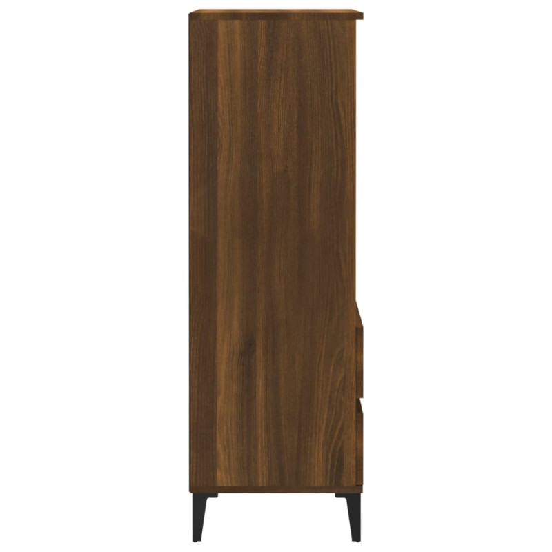 Produktbild för Skåp brun ek 40x36x110 cm konstruerat trä