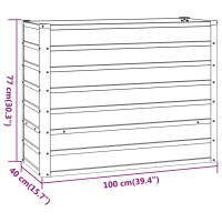 Produktbild för Odlingslåda rostig 100x40x77 cm rosttrögt stål