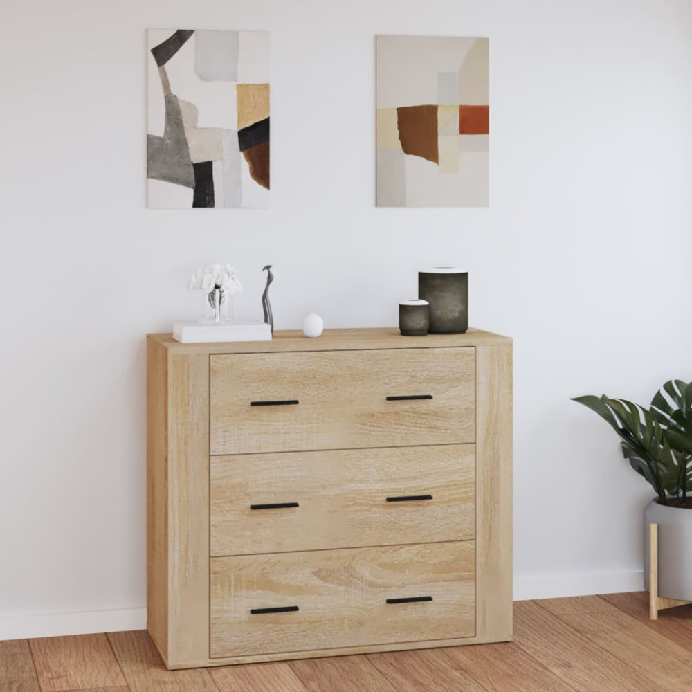 Produktbild för Skänk sonoma-ek 80x33x70 cm konstruerat trä