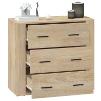 Produktbild för Skänk sonoma-ek 80x33x70 cm konstruerat trä