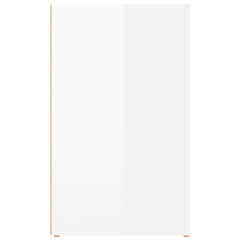 Produktbild för Sängbord vit högglans 50x36x60 cm konstruerat trä