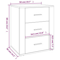 Miniatyr av produktbild för Sängbord vit högglans 50x36x60 cm konstruerat trä