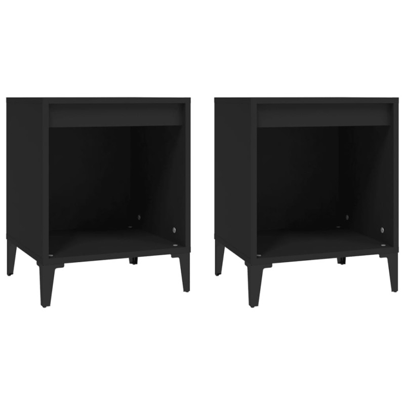 Produktbild för Sängbord 2 st svart 40x35x50 cm