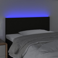 Produktbild för Sänggavel LED svart 80x5x78/88 cm tyg