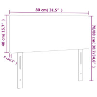 Produktbild för Sänggavel LED ljusgrå 80x5x78/88 cm sammet