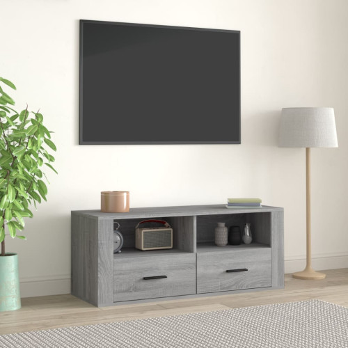 vidaXL TV-bänk grå sonoma 100x35x40 cm konstruerat trä