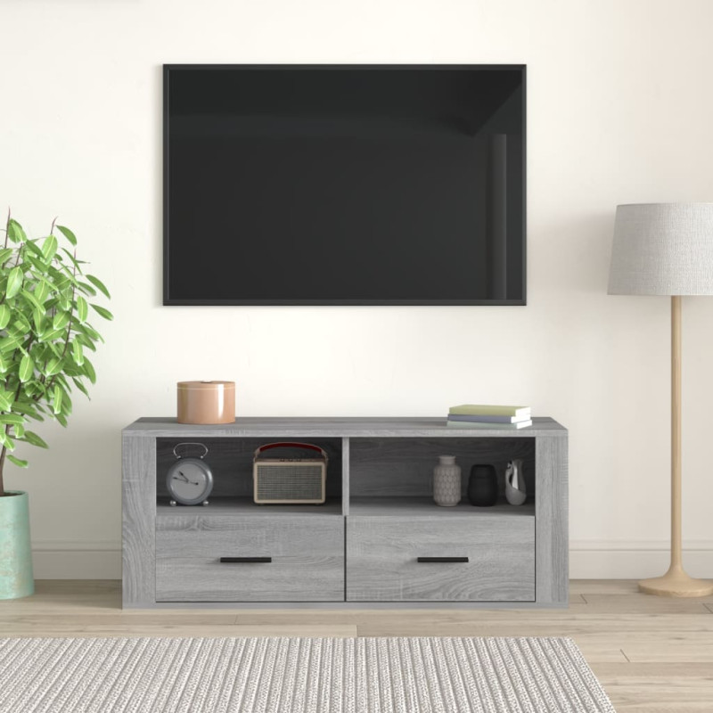Produktbild för TV-bänk grå sonoma 100x35x40 cm konstruerat trä